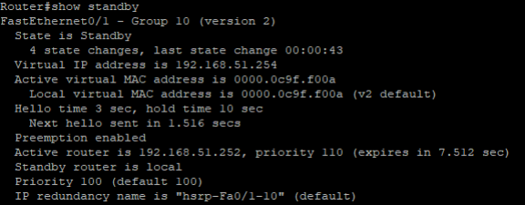Configuration HSRP